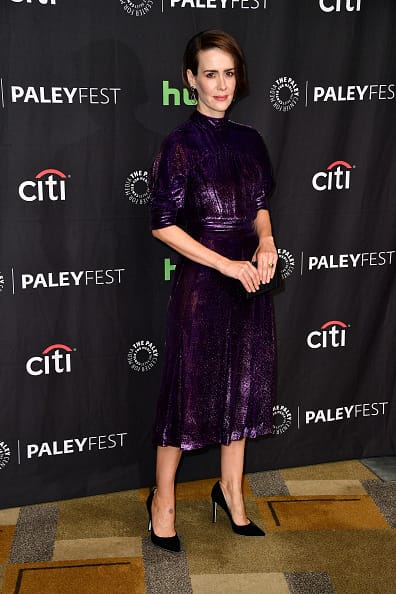 Sarah Paulson Pops Up In Purple Prada