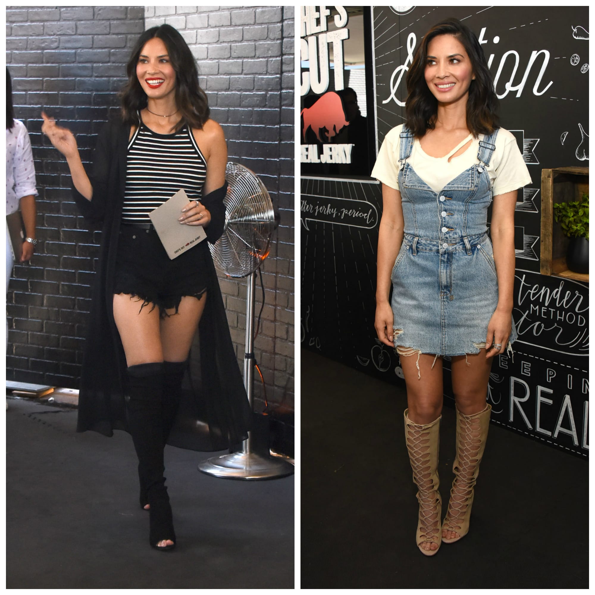 Olivia Munn Promotes Beef Jerky (?) In Two Crazy Outfits