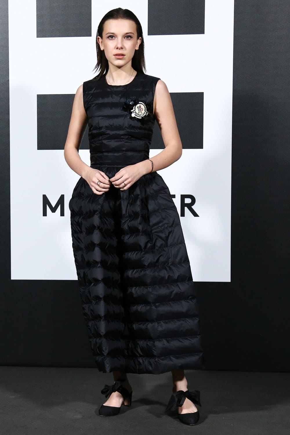 Millie Bobby Brown Wears a Puffer-Coat Gown