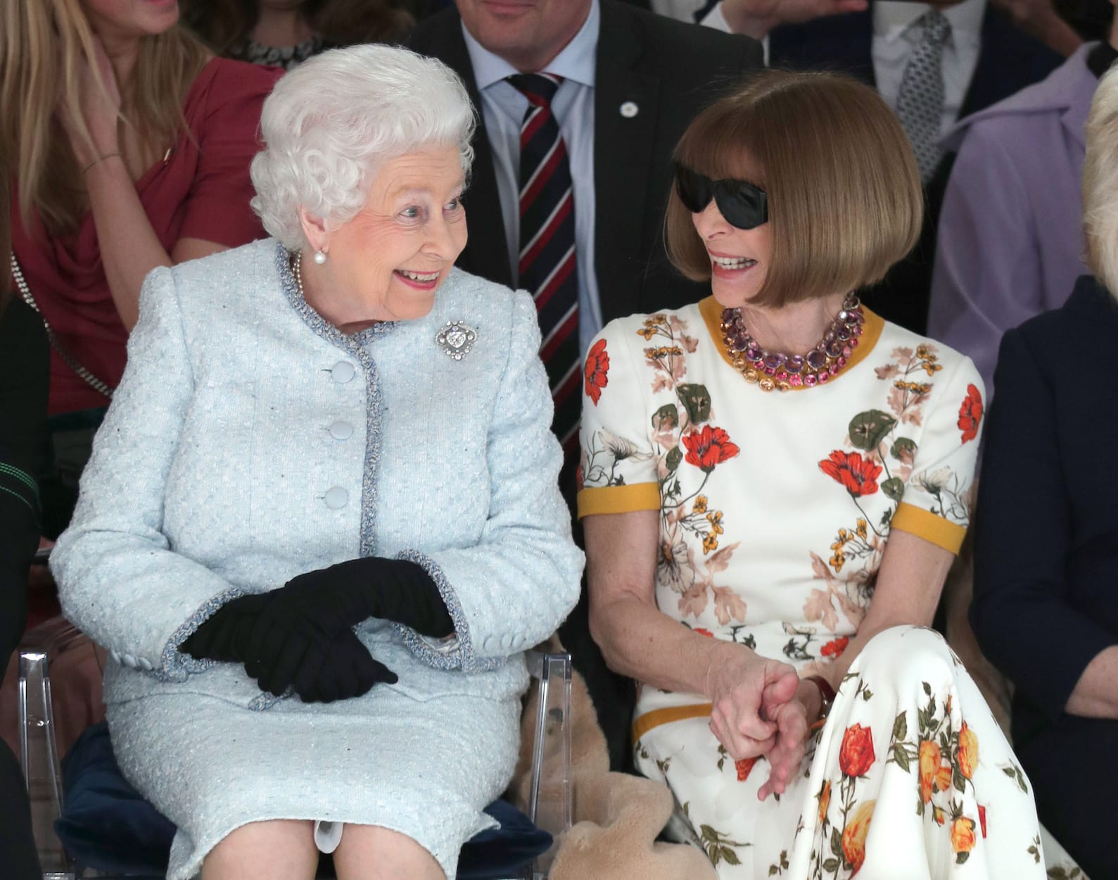 Queen Elizabeth Anna Wintour London Fashion Week