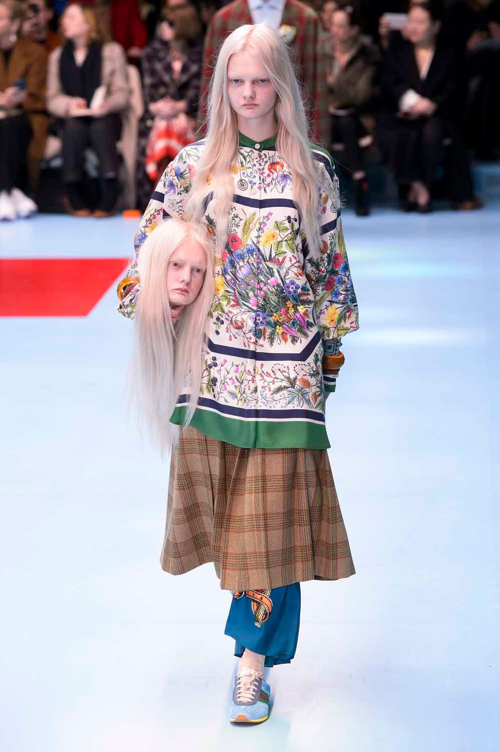 Yes, Models Carried Replicas Of Their Own Heads At Gucci