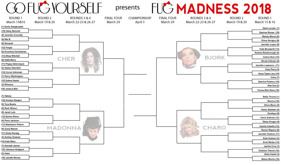 Fug Madness 2018: Here Is Your Field of 64