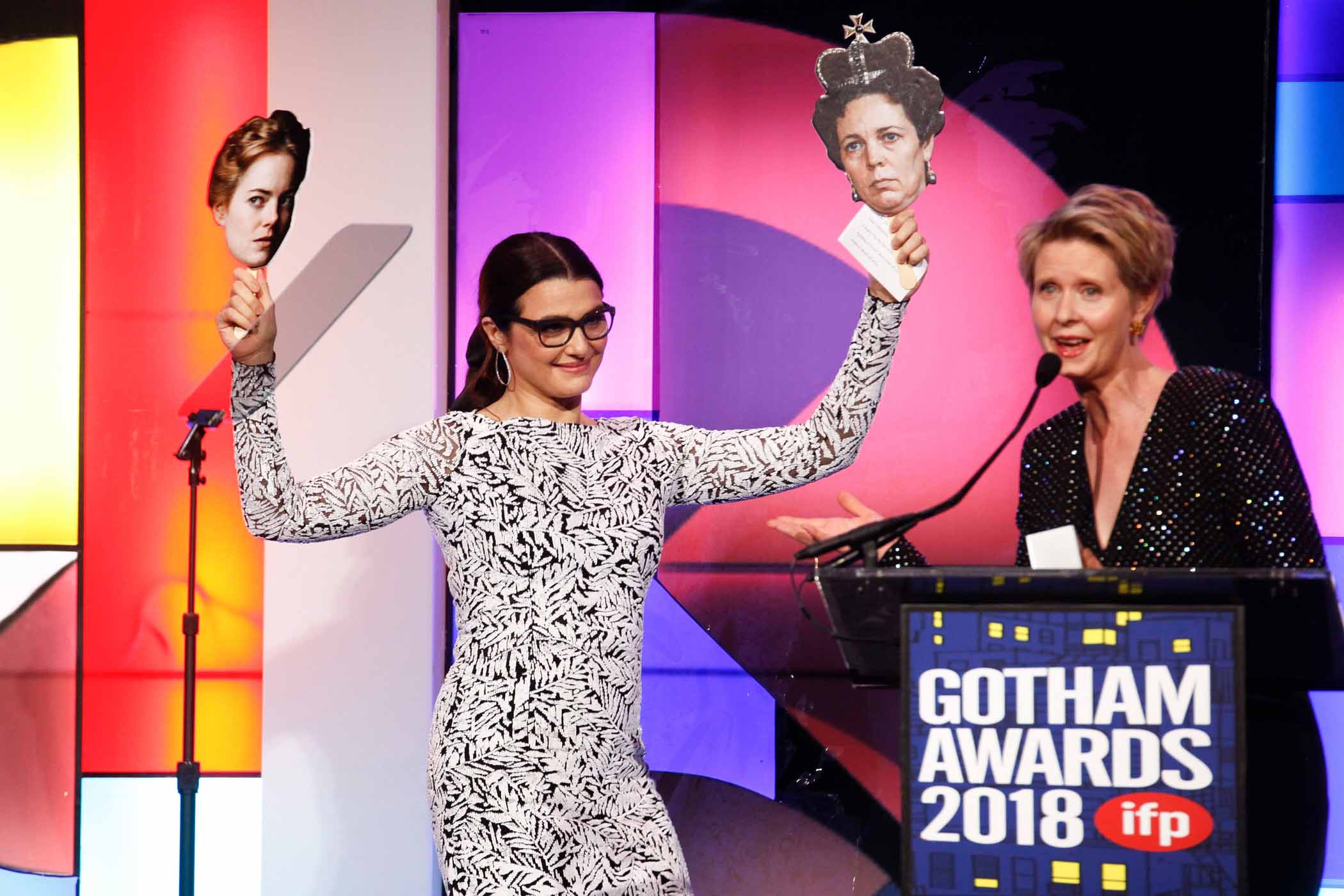Rachel Weisz Brings Cutout Heads to the Gotham Awards