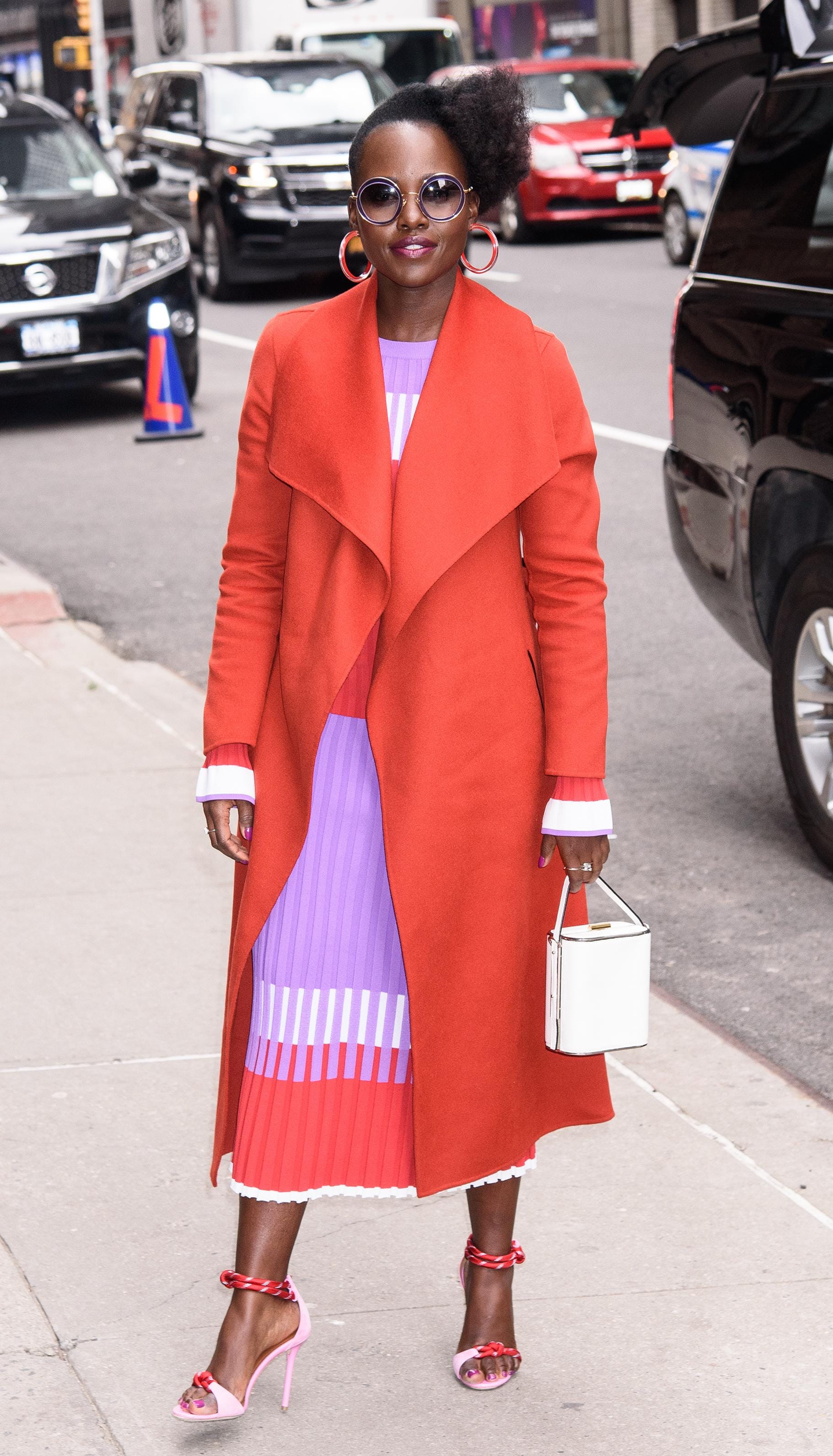 Lupita Looks Like Your Valentine on the Streets of New York