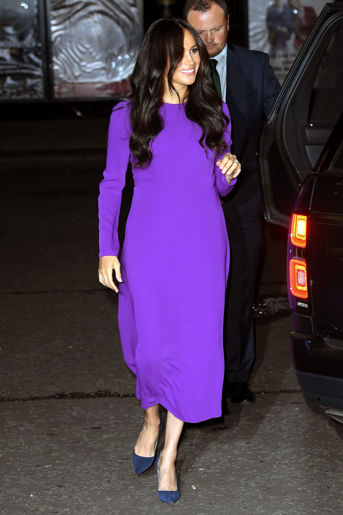 Duchess Meghan Goes for Purple Upon This Day