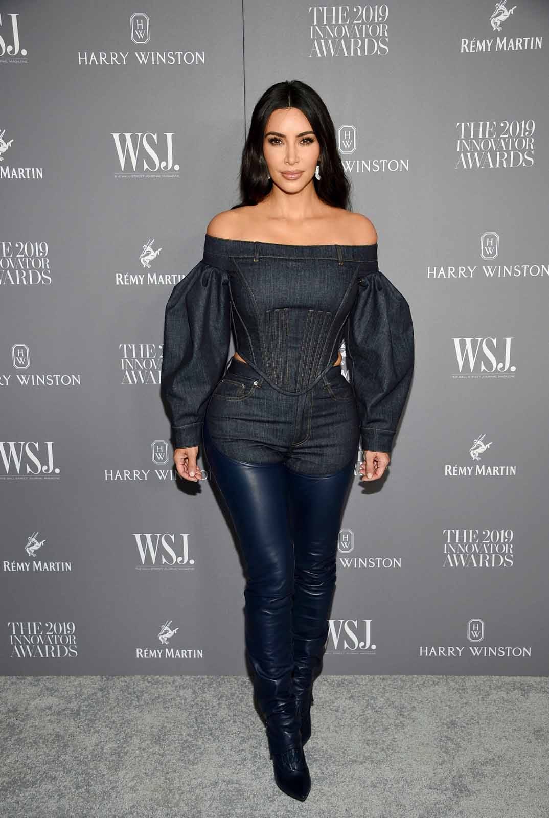 Kim Kardashian Is Back At It In Bonkers Blue Jeans