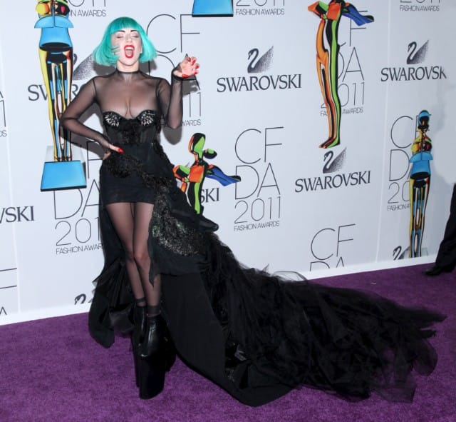 Lady Gaga Once Posed Her Dress Right Off