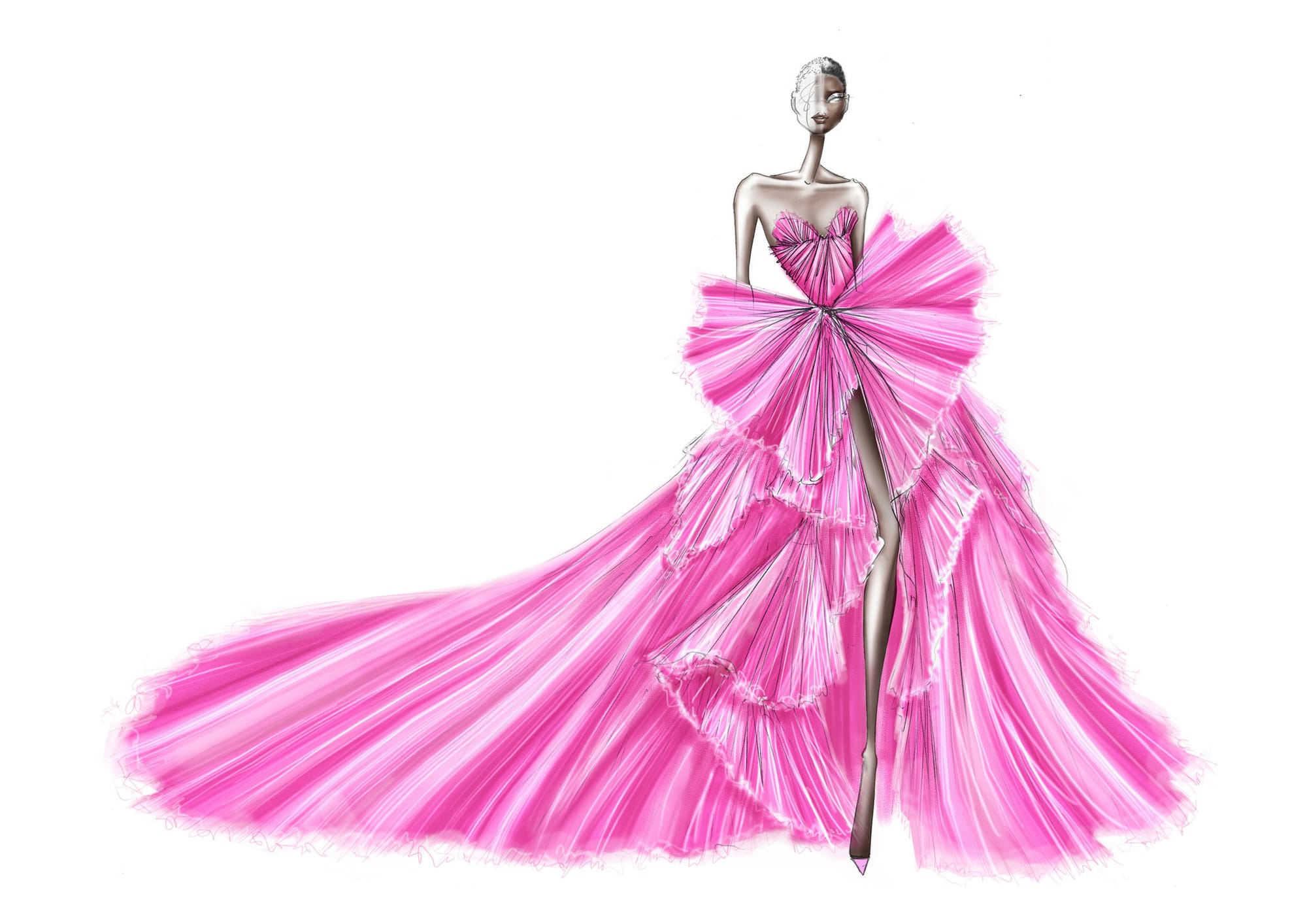 Ralph & Russo Used a Combo of CGI, Real Models, and Sketches for its Couture Collection