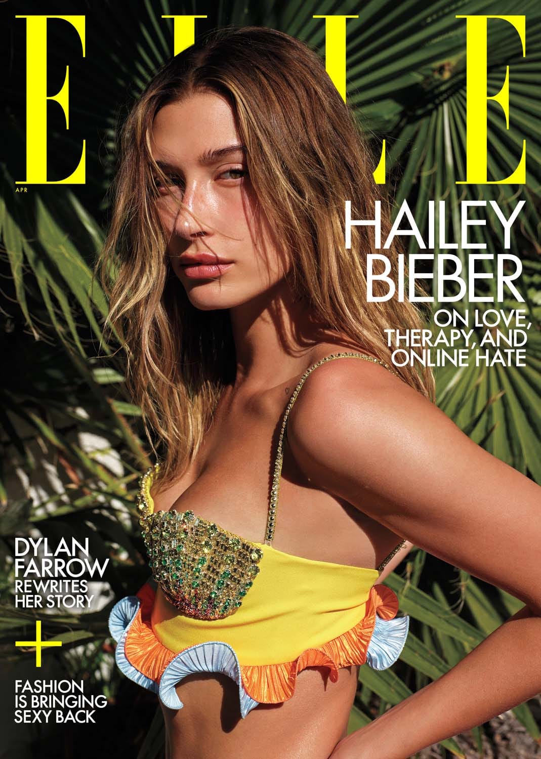 Hailey Bieber Fronts Elle's April 2021 Issue
