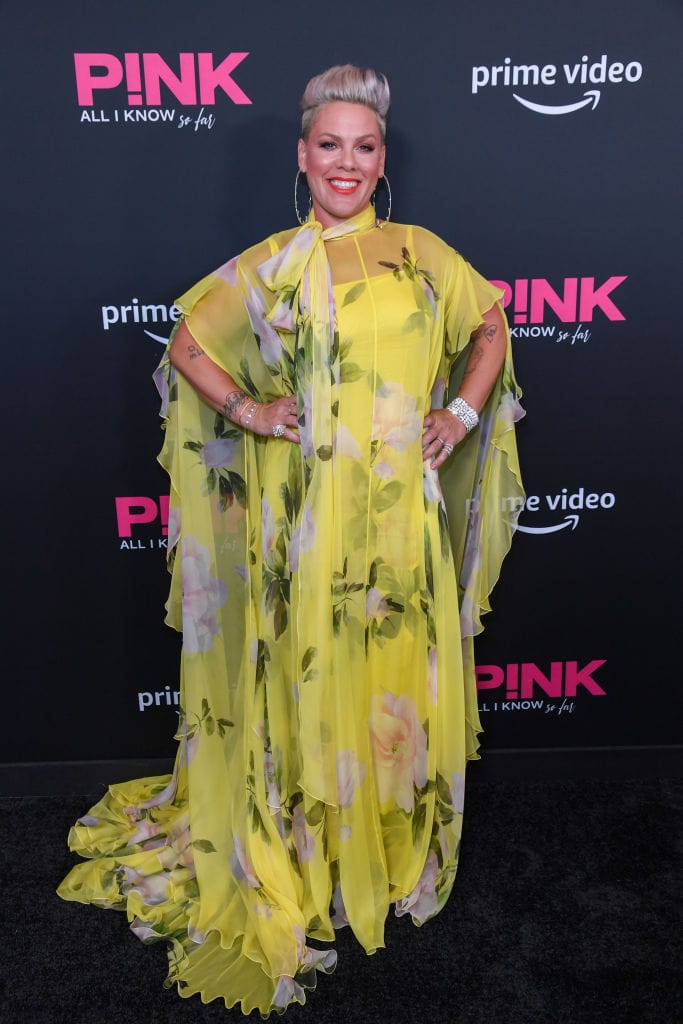 Pink Went Nearly Full Caftan For the Premiere of her Documentary