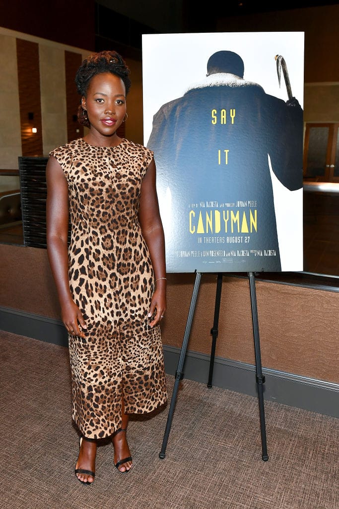 Lupita Emerges in Leopard Print