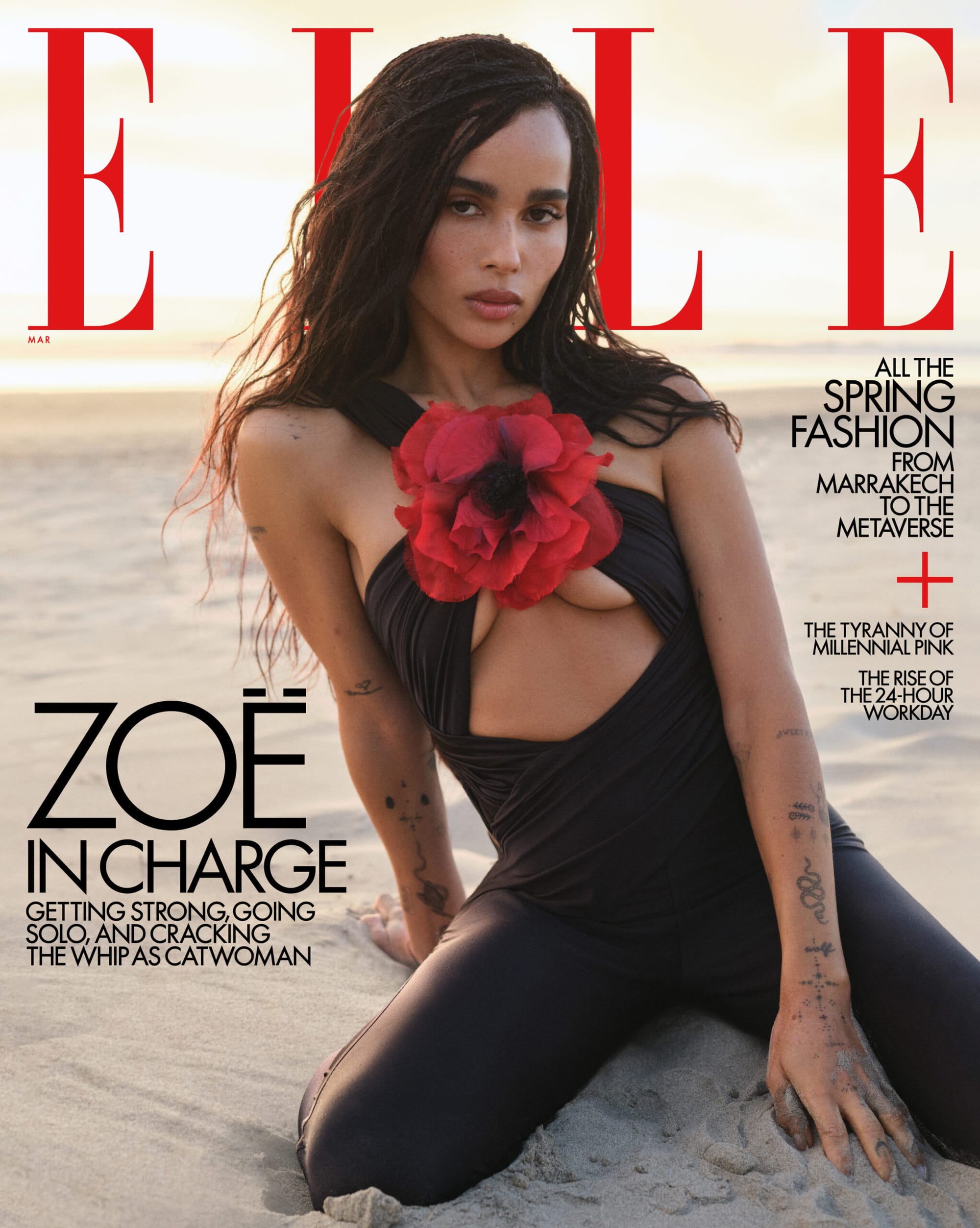 Elle Gets the Big Zoë Kravitz Cover for The Batman...
