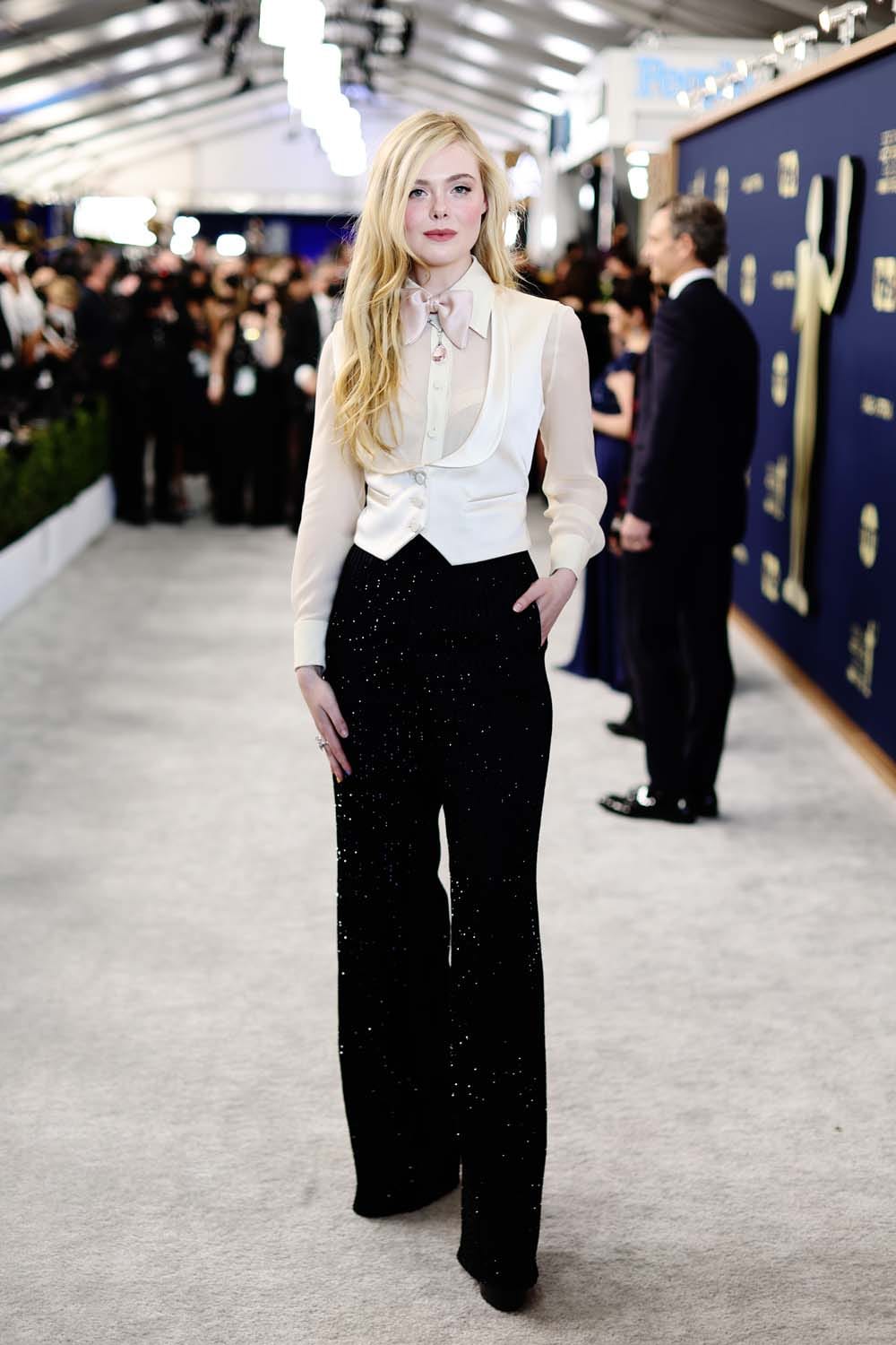 Elle Fanning and the Squad of The Interesting Suits at the SAGs