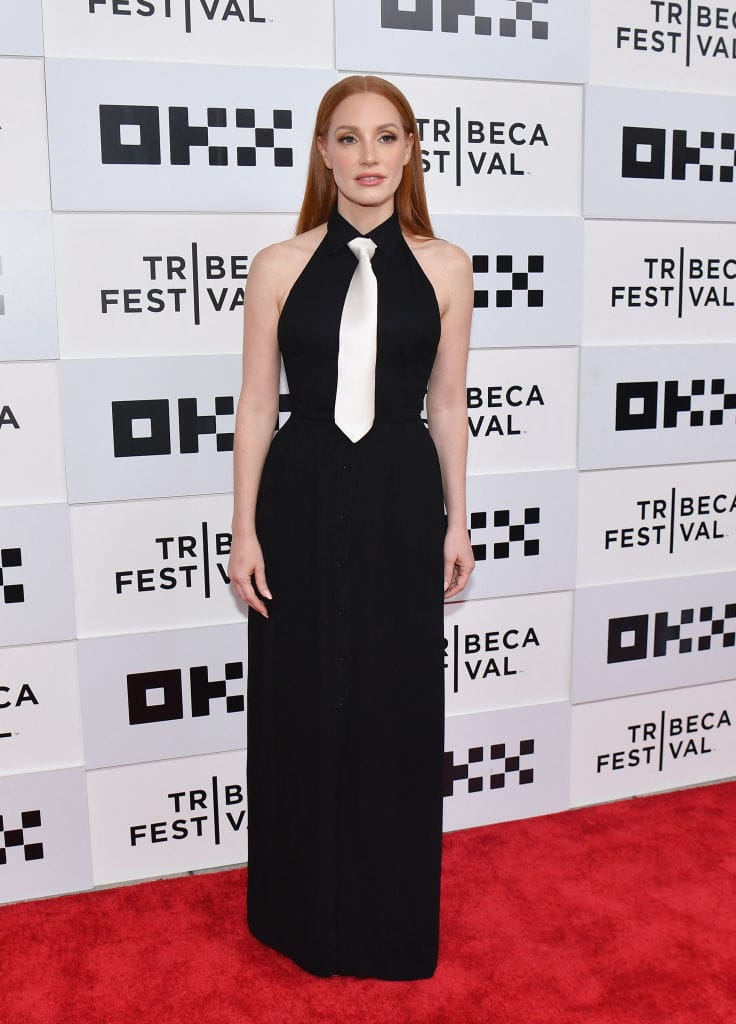 Jessica Chastain Ties One On at the Tribeca Film Festival