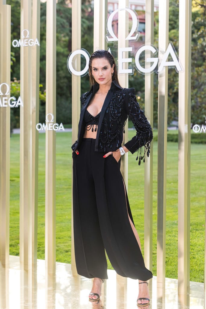 Alessandra Ambrosio Somehow Pulls Off Split-Pants, a Fancy Bra, and a Bolero Jacket
