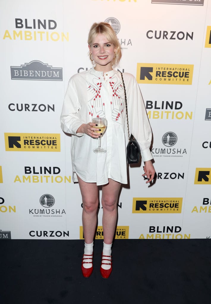 Lucy Boynton Is Wearing a Shirt as a Dress...