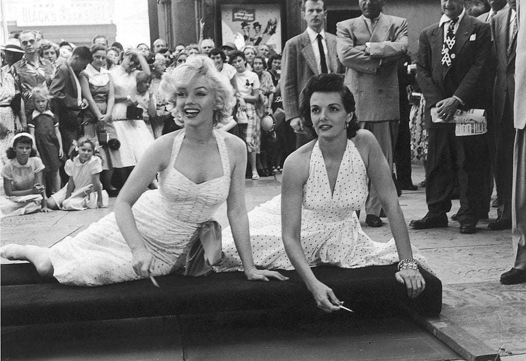 This Week, Nearly 70 Years Ago (!), Marilyn Monroe and Jane Russell Got Their Handprints at Grauman's Chinese