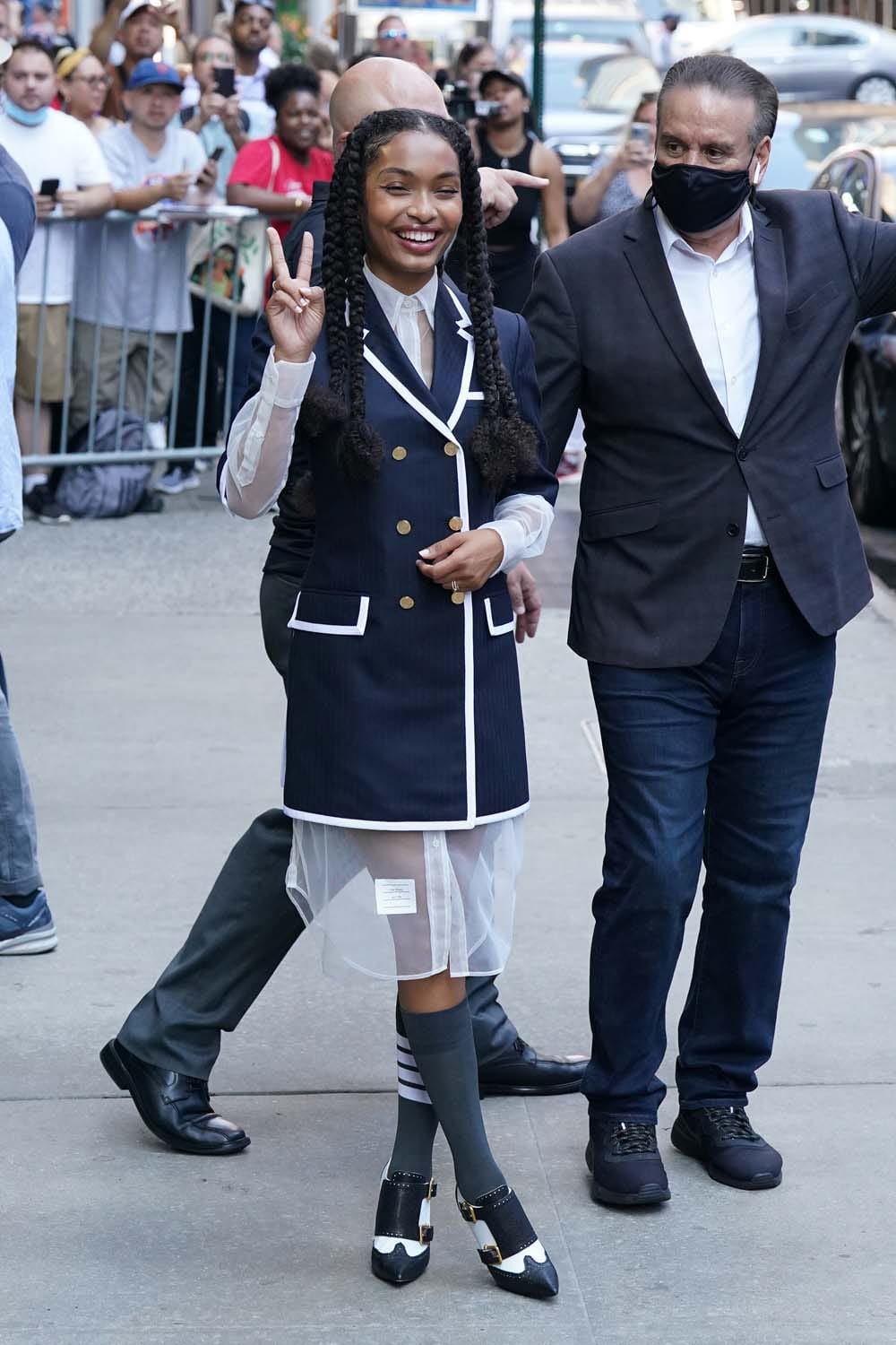 Yara Shahidi Also Snags One of Those Thom Browne Overlong Shirts