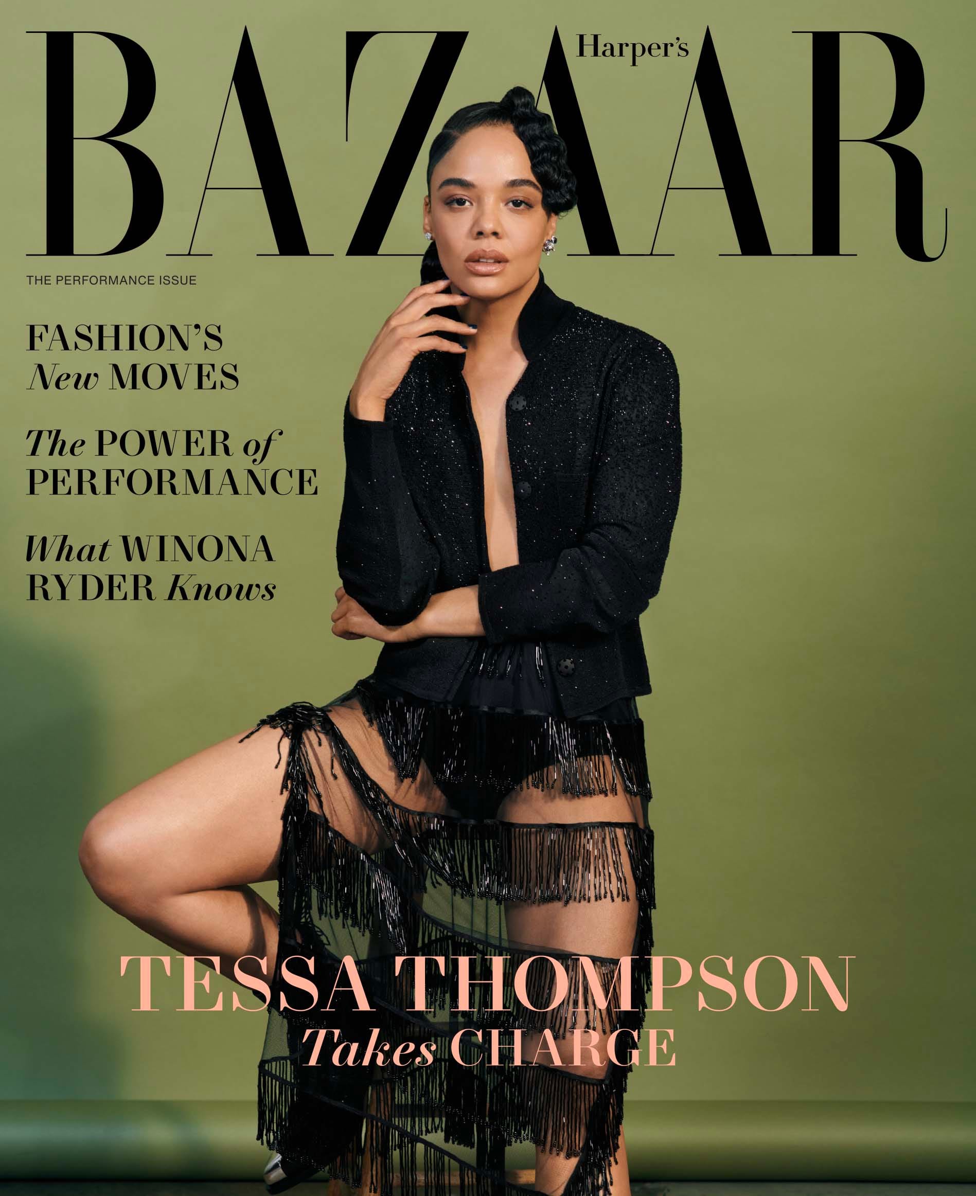 Tessa Thompson Gets Fringey on Harper's Bazaar