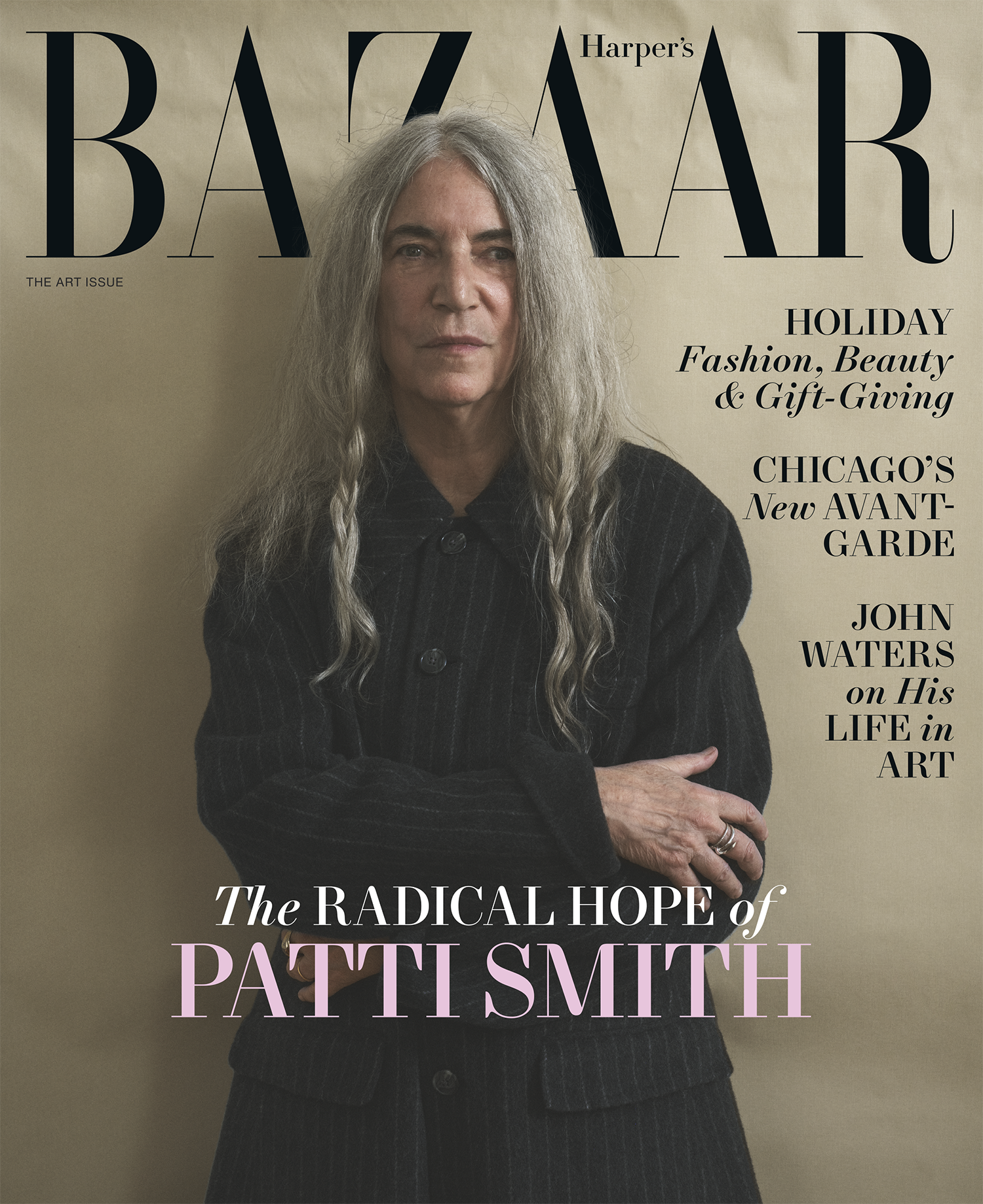 Patti Smith Rocks the Cover of Harper's Bazaar for December