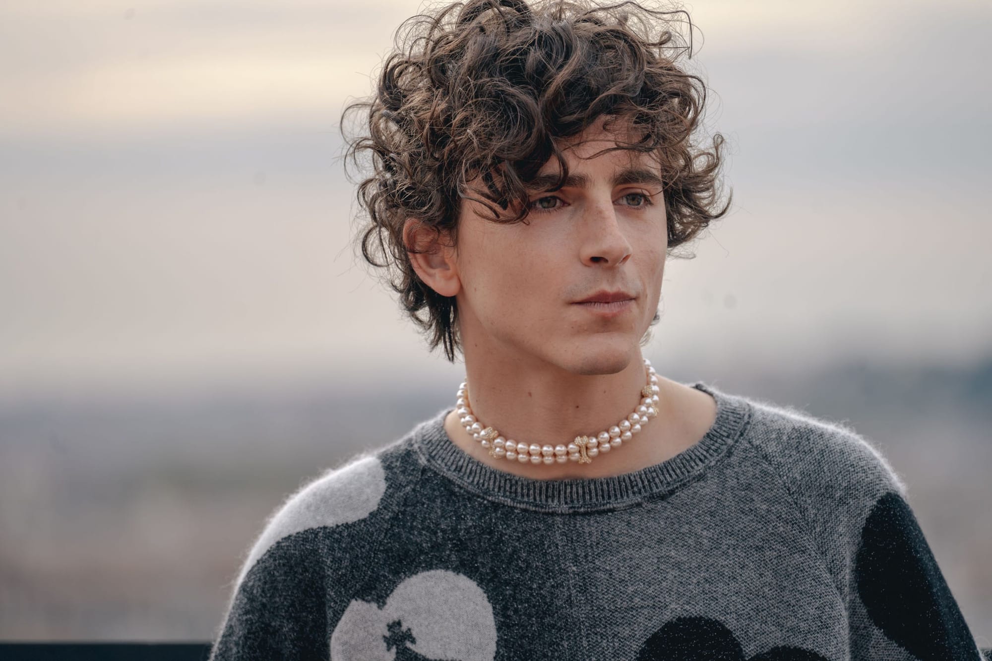 Timothee Busts Out Grandma's Pearls in Rome