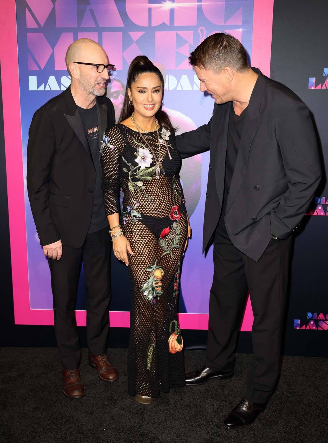 Salma Hayek Debuted "Magic Mike's Last Dance" In a Mesh Bag