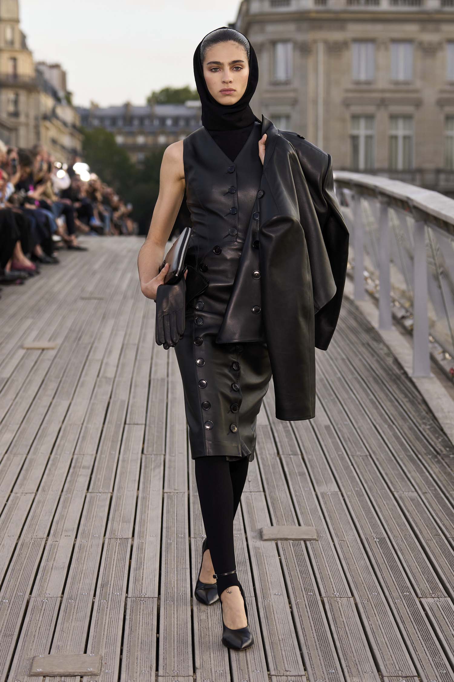 Alaia's Spring 2024 Show Pitched Stirrup Pants and Latex Coats
