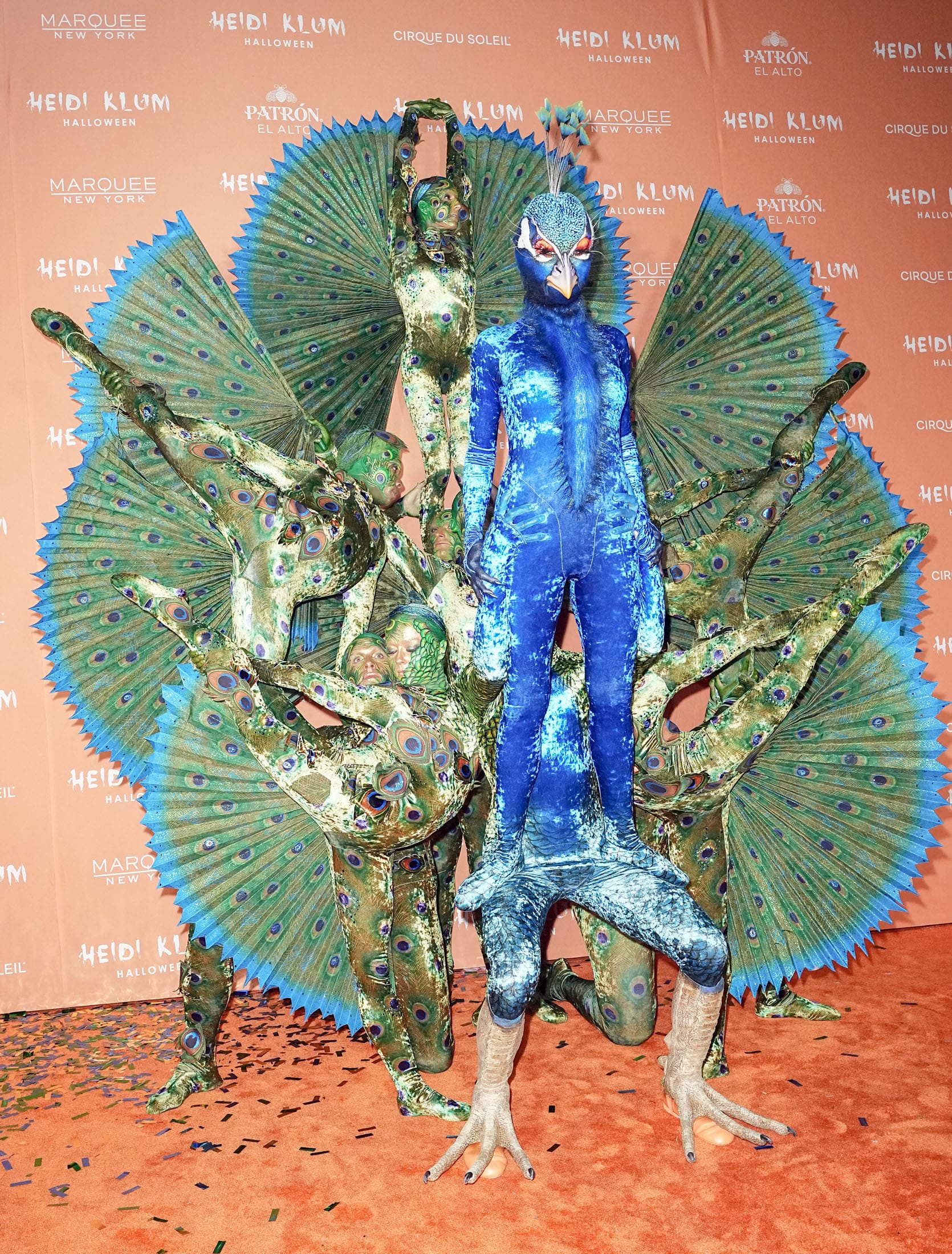 Heidi Klum Was a Giant, Plumed Peacock This Halloween
