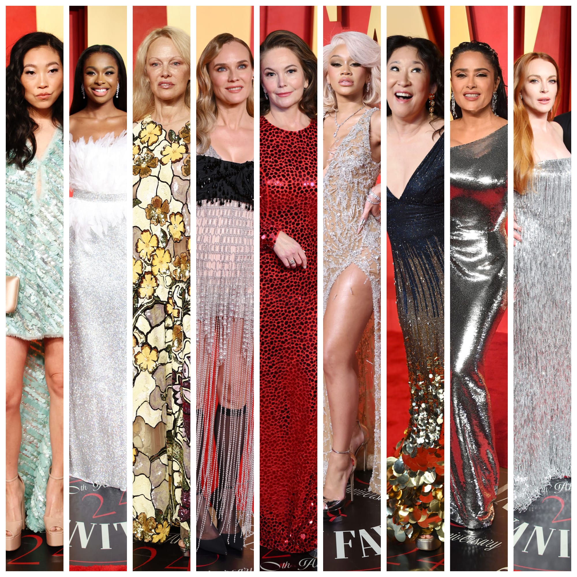 The Oscars Post-Parties Brought PILES of Beaded and Metallics Looks