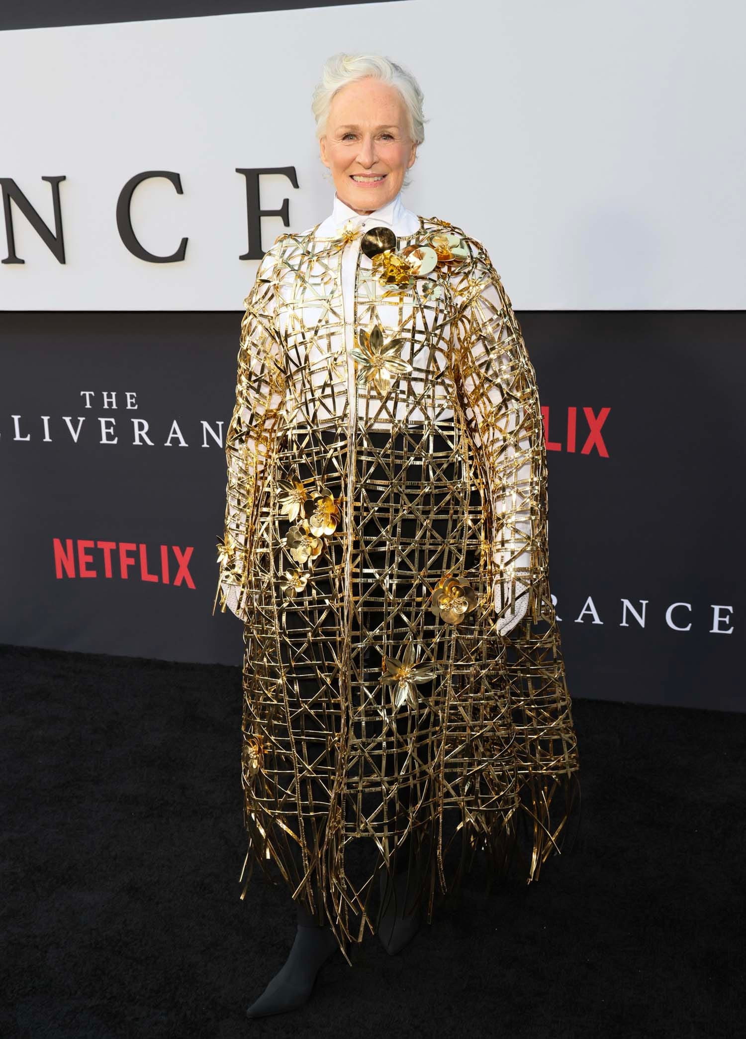 Glenn Close Is Dressed As a Golden Basket
