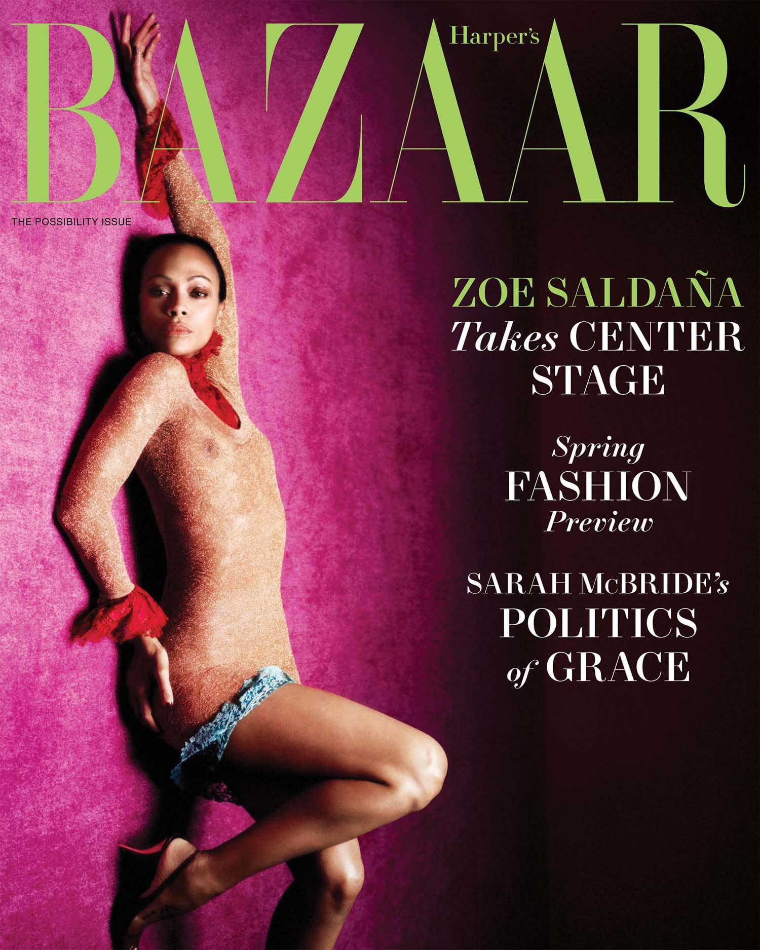 Zoe Saldaña Gets Nippy on Harper's Bazaar