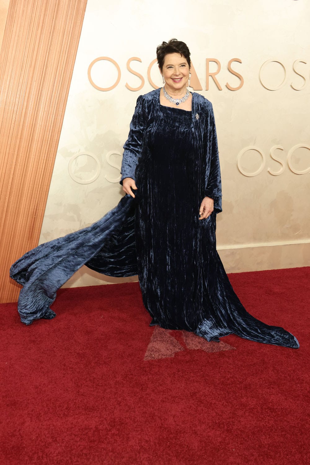 Isabella Rossellini Came to the 2025 Oscars in Blue Velvet...
