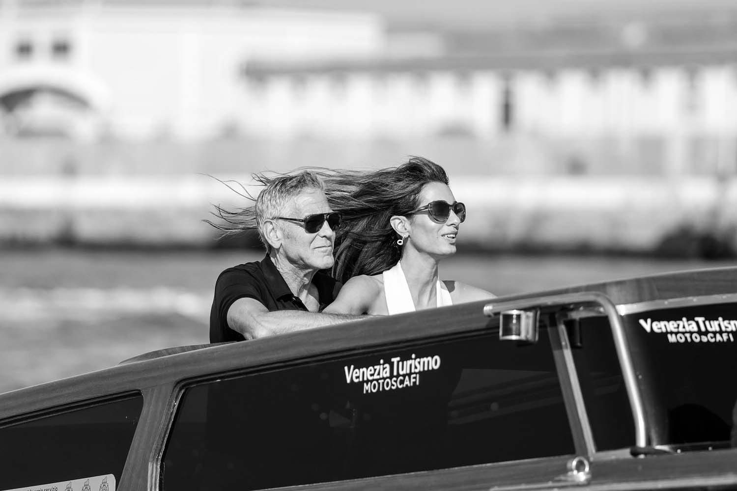 Amal Clooney and Her Intern Husband Arrive in Venice