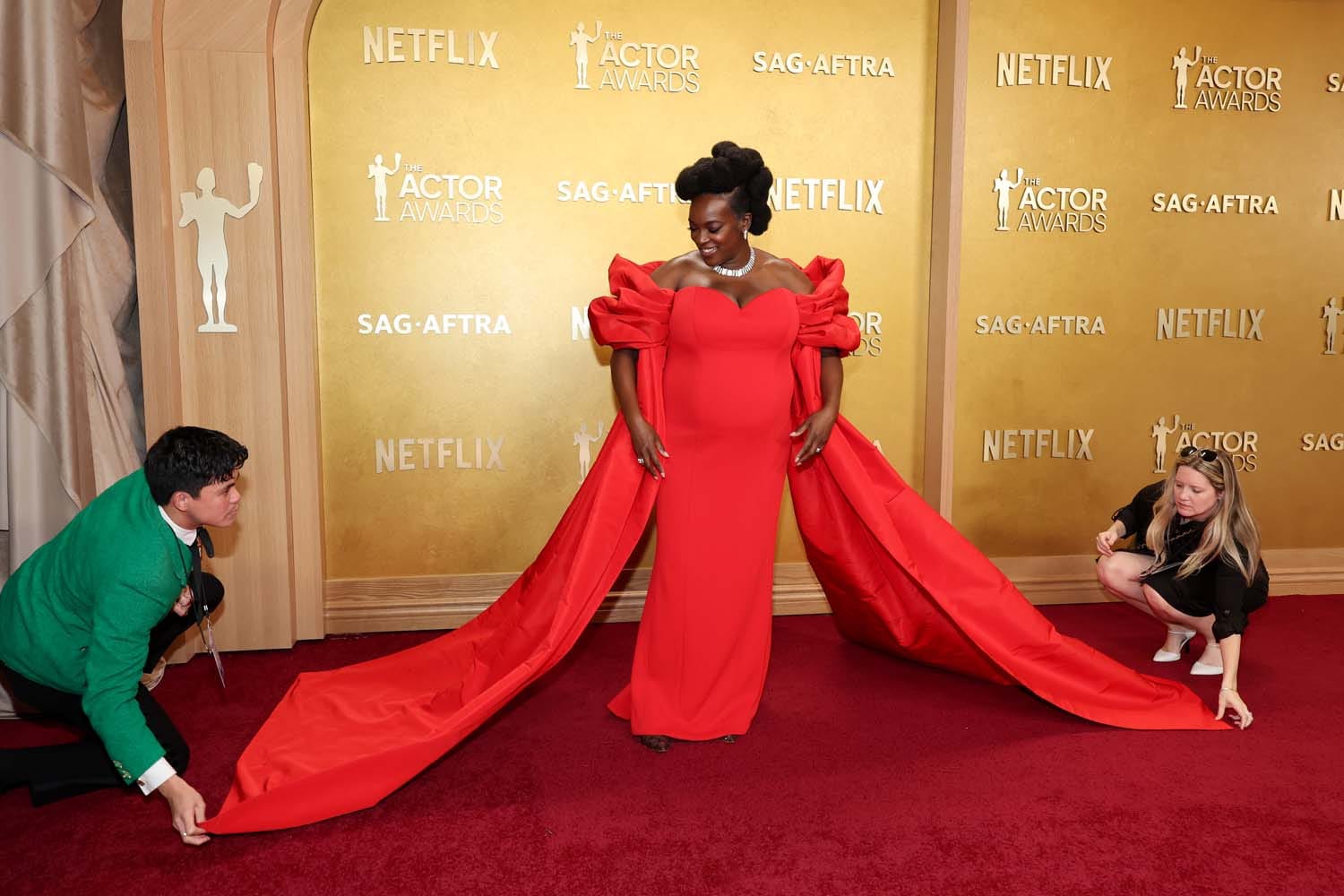 Wunmi Mosaku Continues Looking Amazing, and the Rest of the Folks in Red at the 2026 Actors