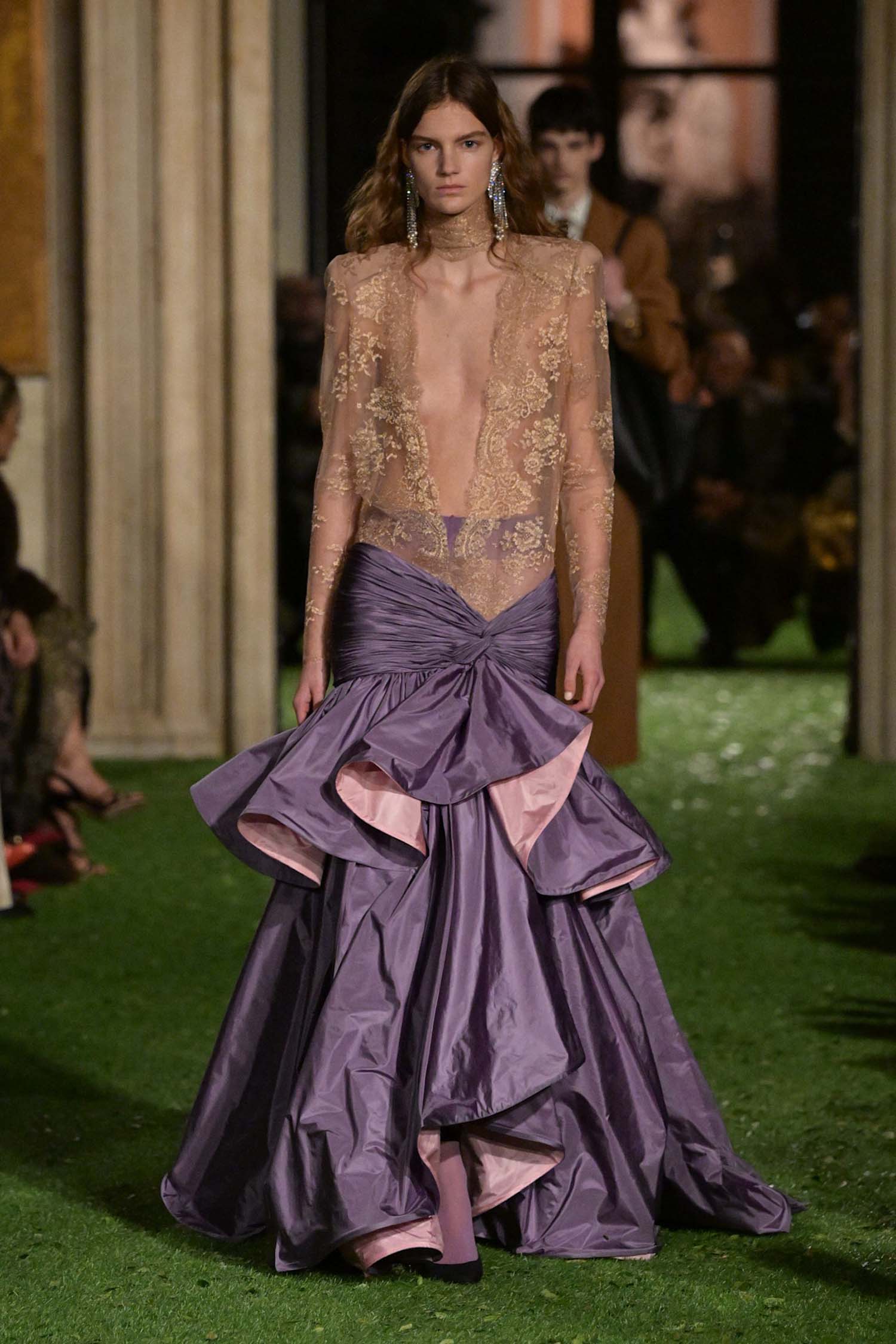 Valentino's Show Was Bold Colors, Boobs, and Cummerbunds