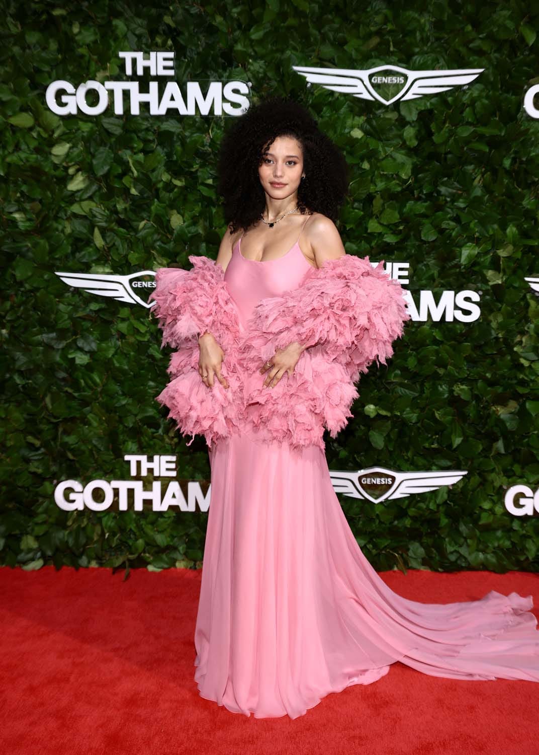 Chase Infiniti Grabbed a Gotham TV Award in Feathers