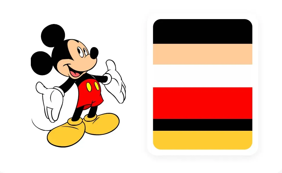 Color Palette of Mickey Mouse