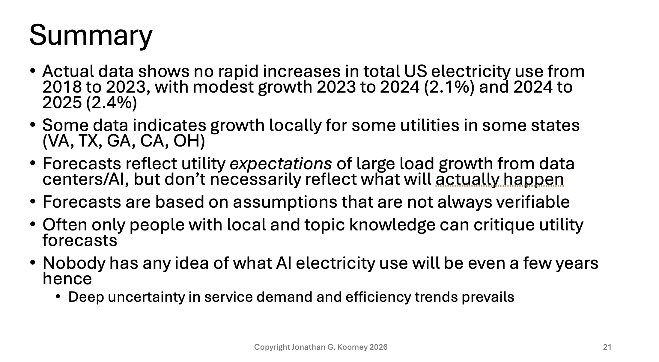 Summary of Koomey talk for Ohio Manufacturers Association, August 27, 2026