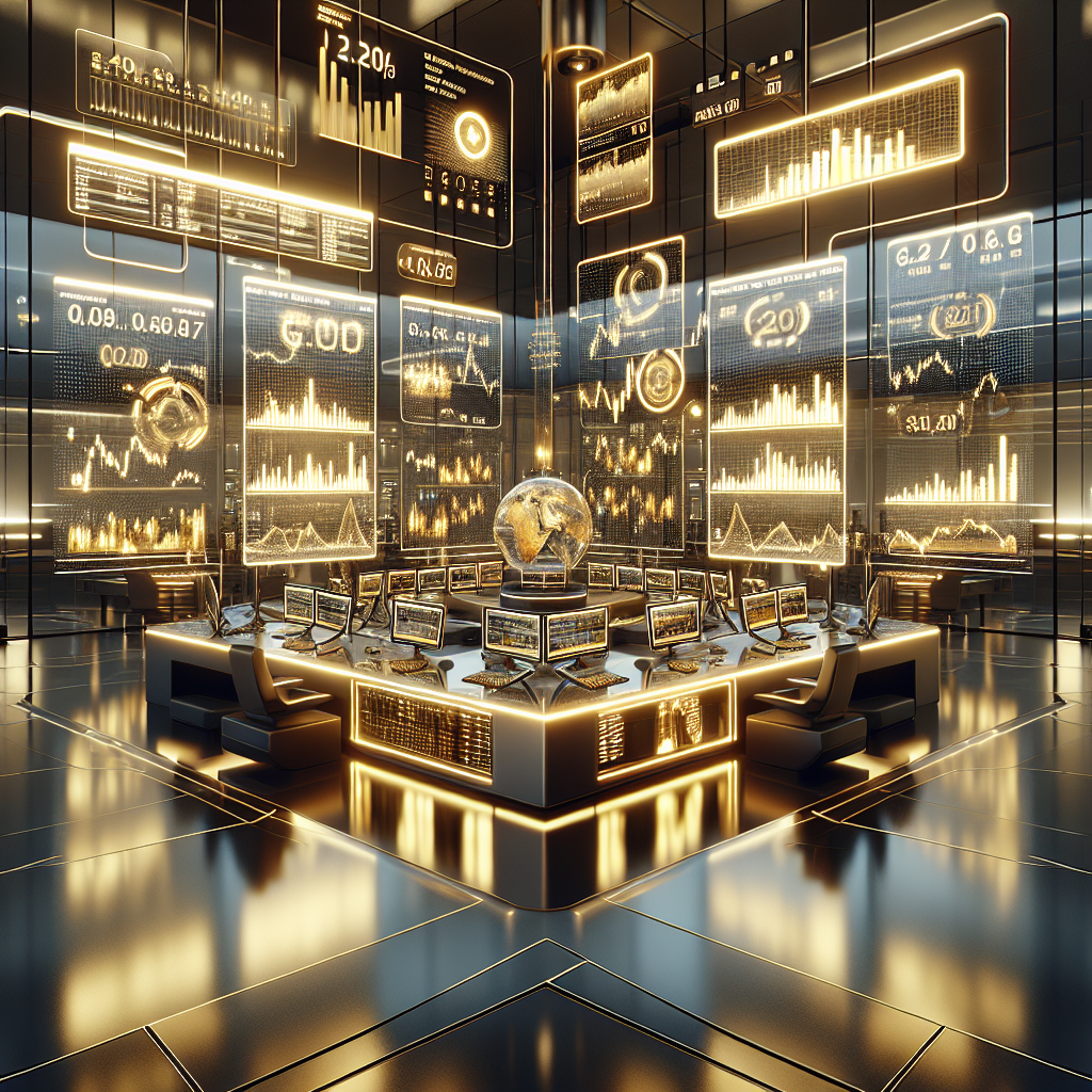 A graphic of a room used for day trading gold futures