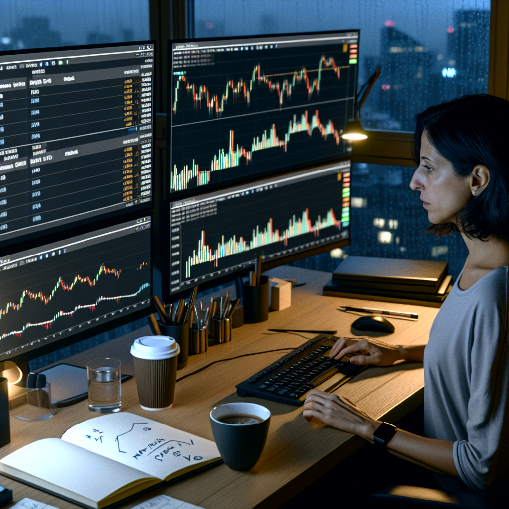 Graphic of women looking at es futures chart