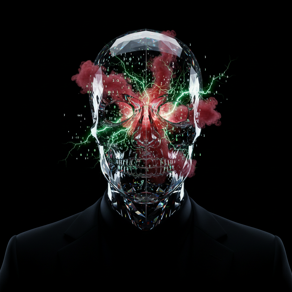Graphic of a skull analyzing paper trade