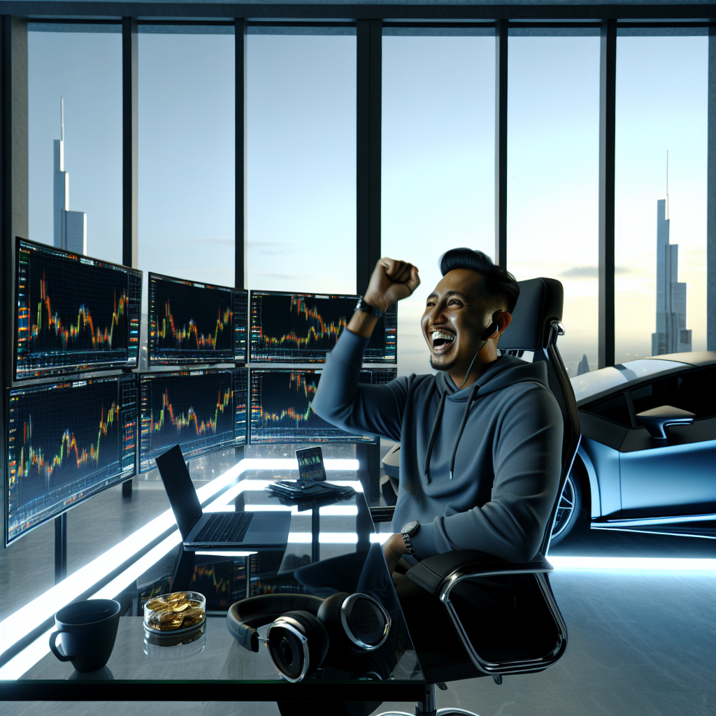 Graphic of a man gold futures trading