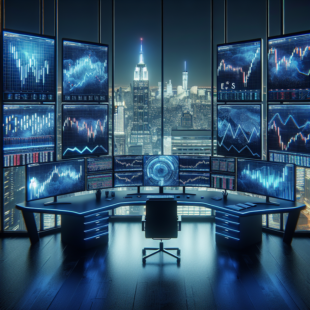 Graphic of trading setup with research on what are es futures.