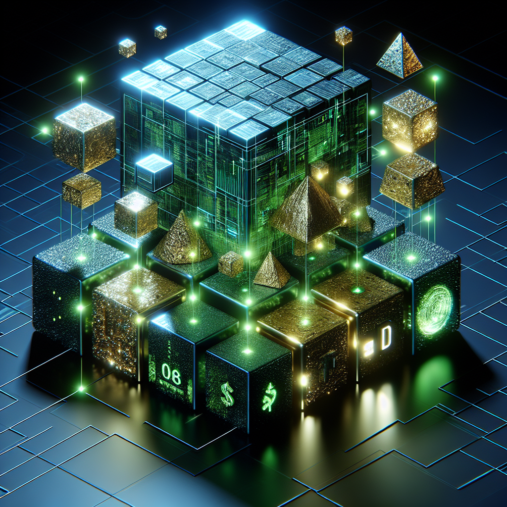 A graphic showing blocks with various symbols on a metallic floor, representing ‘micro futures'