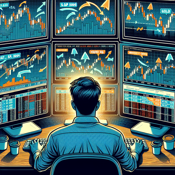 Comic book like image or a trader looking at screens for how to calculate opportunity costs