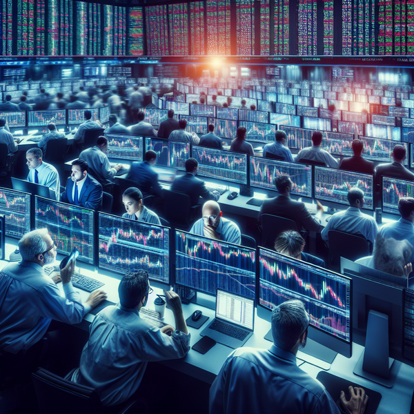 A graphic of traders looking at futures vs forwards contracts