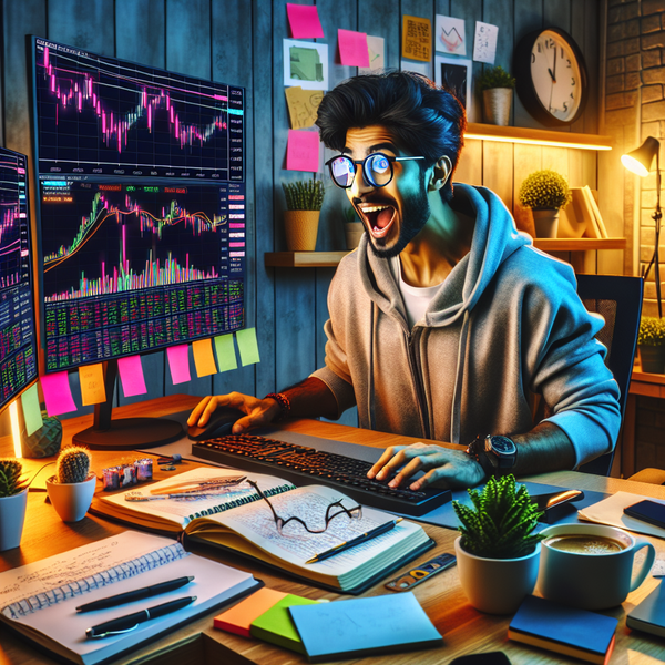 Graphic of a man making profit while trading silver futures contract