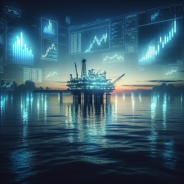 Graphic of water and charts related to crude oil futures contracts