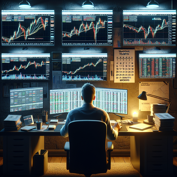 Graphic of a man doing research on how to start futures trading