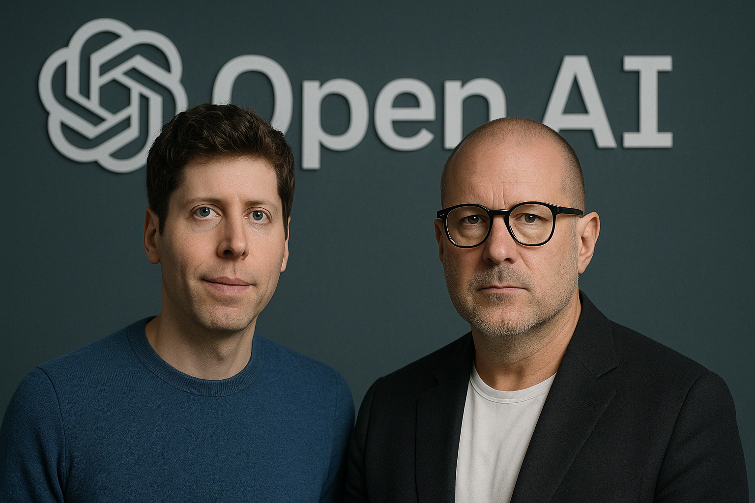 OpenAI CEO Sam Altman and Jony Ive (image created using AI)